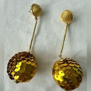 Elegant Gold Sequin Drop Earrings
